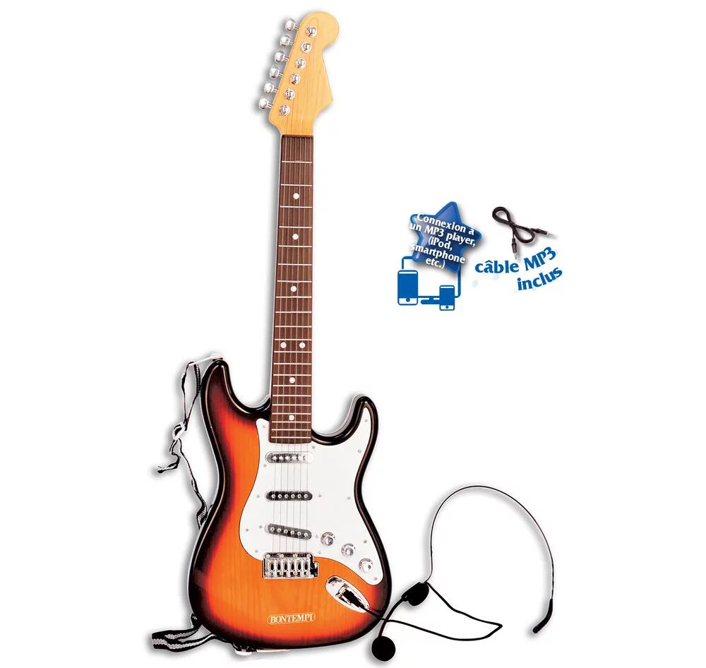 GUITARE ELECTRIQUE AVEC BANDOULIERE ET MICRO CASQUE