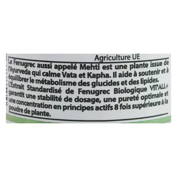 Vit'all+ Feno-grego Orgânico 200mg 60 Cápsulas Vegetais