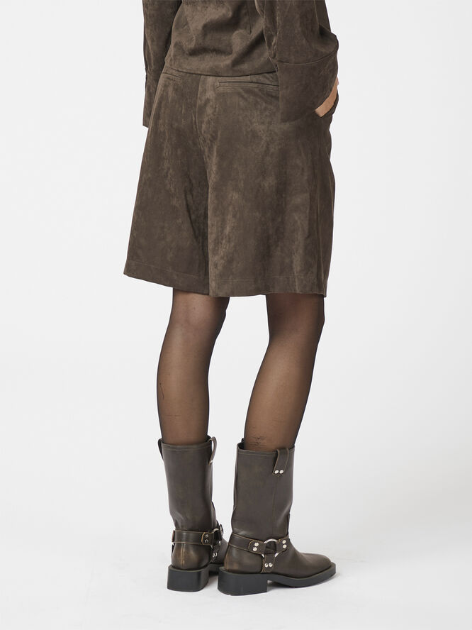Neo Noir Nika Faux Suede Bermuda Shorts Dark brown