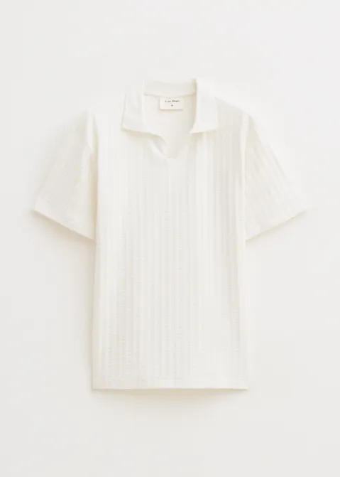 Polo met structuur off-white (WIT.O)