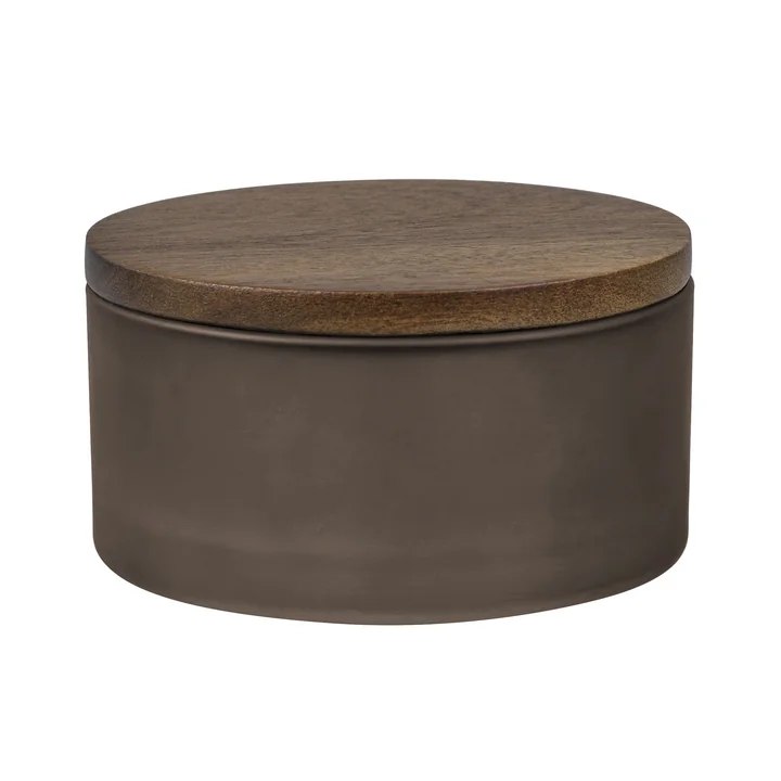 Mette Ditmer - Modest Aufbewahrungsglas mit Deckel, Ø 10,5 x H 6 cm, walnuss