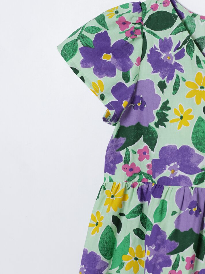 Vestido curto estampado - Verde Maçã