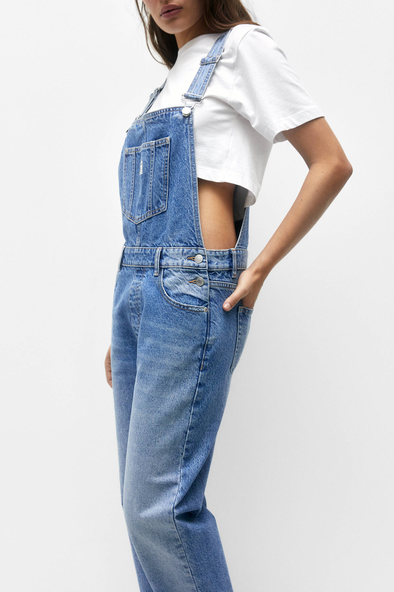 MACACÃO JEANS - AZUL MÉDIO