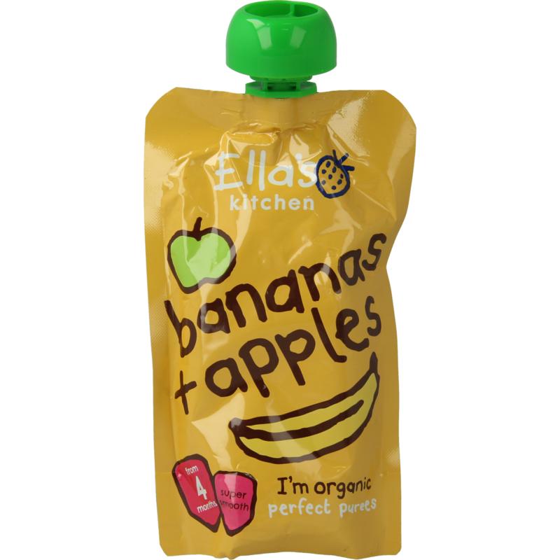 Ella’s Kitchen Bananas & apples 4 maand knijp zak (120 gr)