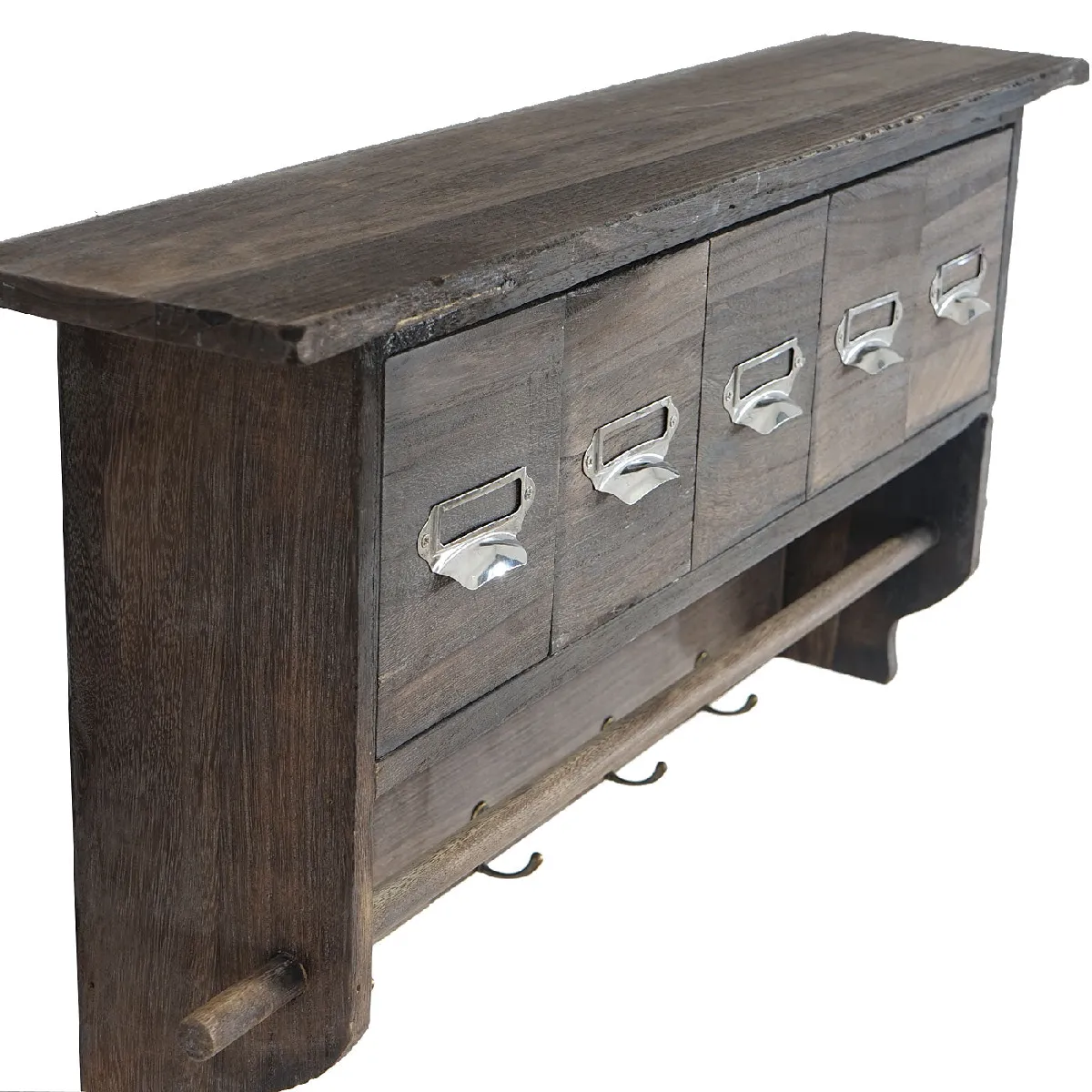 Decoshop26 Porte-manteau mural avec tiroirs
