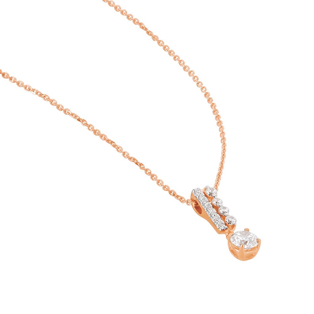 Collier Alie Or Rose Oxyde De Zirconium