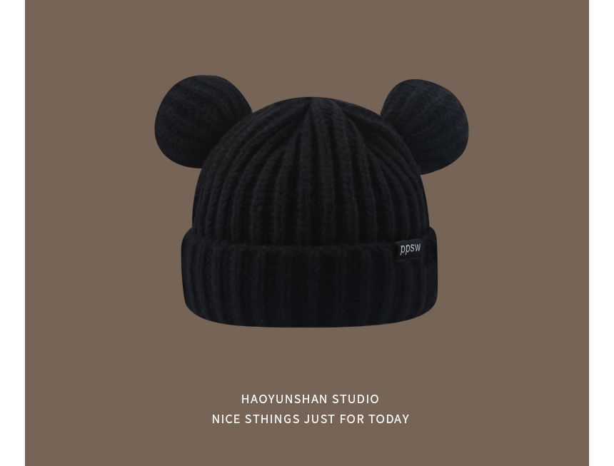 FROME - Gebreide beanie met berenoor
