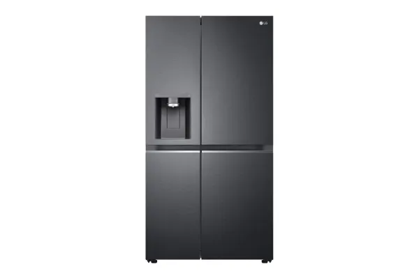 LG GSLV71MCLE - Køleskab/fryser - side-by-side med vanddispenser, isdispenser - Wi-Fi - bredde: 91.3 cm - dybde: 73.5 cm - højde: 179 cm - 635 liter - Klasse E - matsort stål