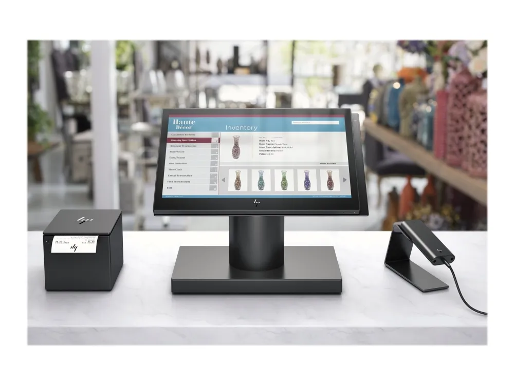 HP ElitePOS G1 Retail System 141 - Alt-i-én - 1 x Celeron 3965U / 2.2 GHz - RAM 4 GB - SSD 128 GB - TLC - HD Graphics 610 - Gigabit Ethernet - Win 10 Pro 64-bit - skærm: LED 14