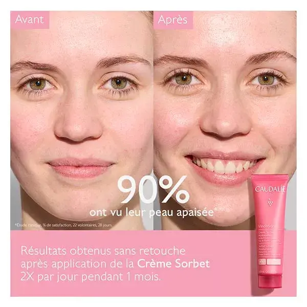 Creme hidratante em formato de sorbet Caudalie Vinohydra 60 ml