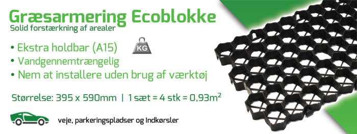 Græsarmering ecoblokke 395 x 590 mm