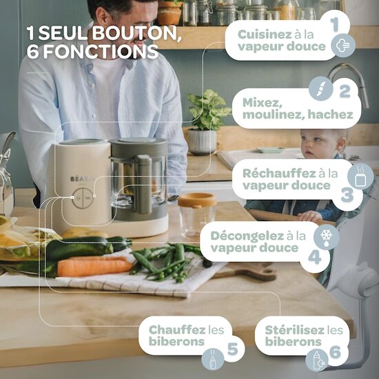 Babycook Néo Robot Bébé 6 en 1   grey-white        de               Béaba