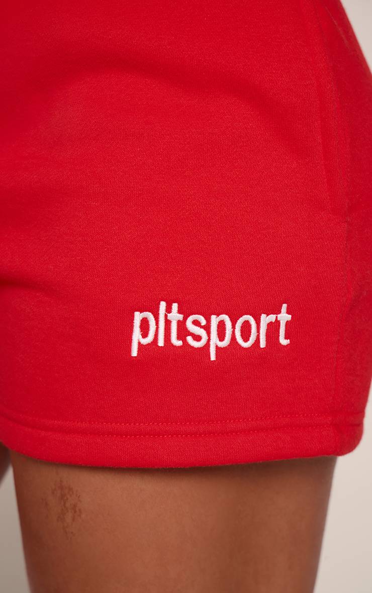 Rouge Short De Sport En Molleton De Coton Plt