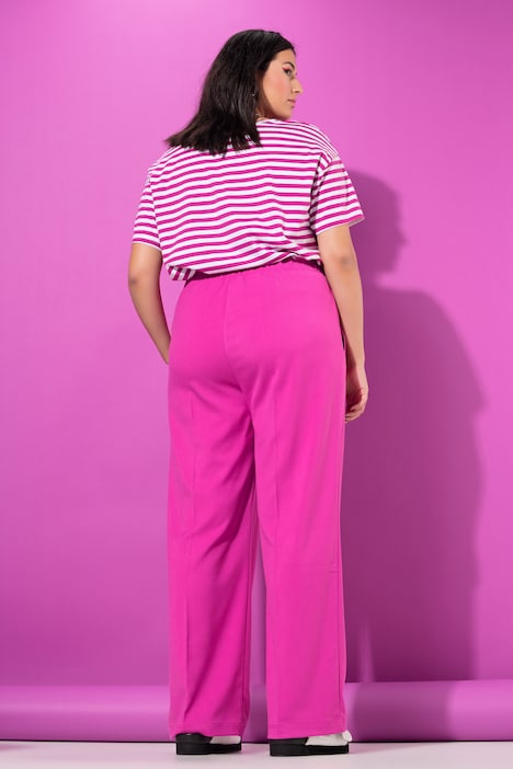 Marlenehose, Wide Legs, High Waist, Elastikbund