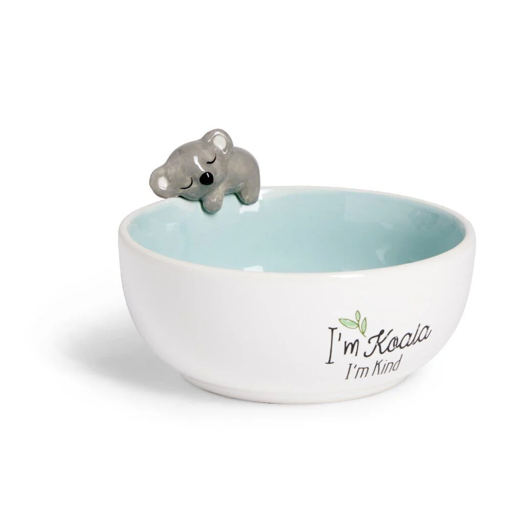 Bol koala dolomite blanc et bleu Ø14,5cm
