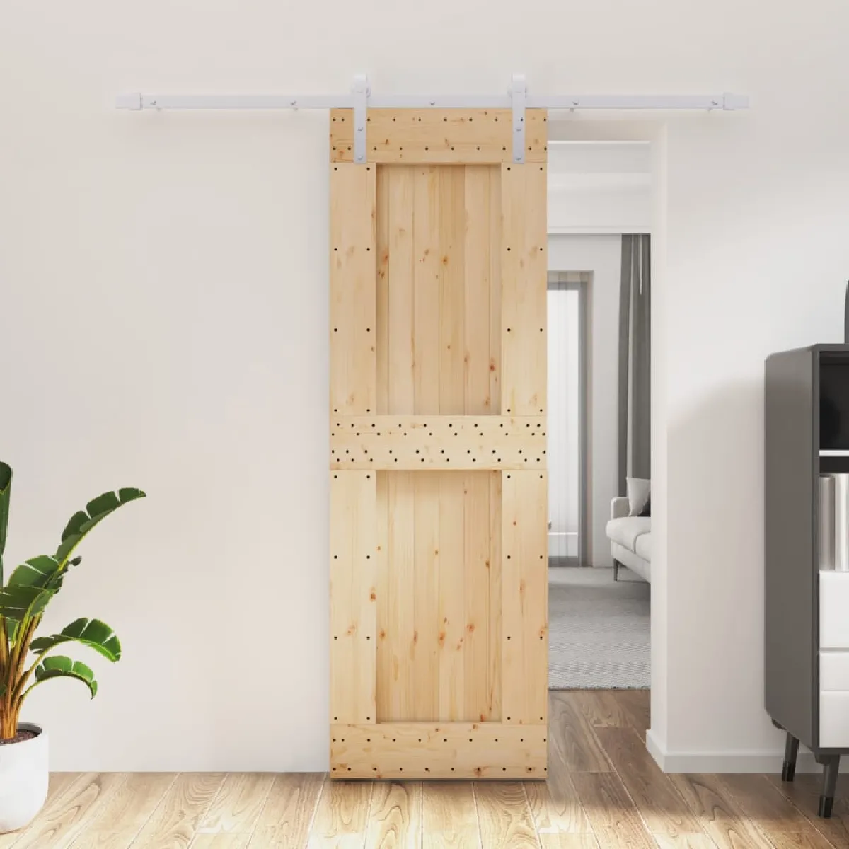 vidaXL Porte coulissante pin massif 70x210 cm avec kit