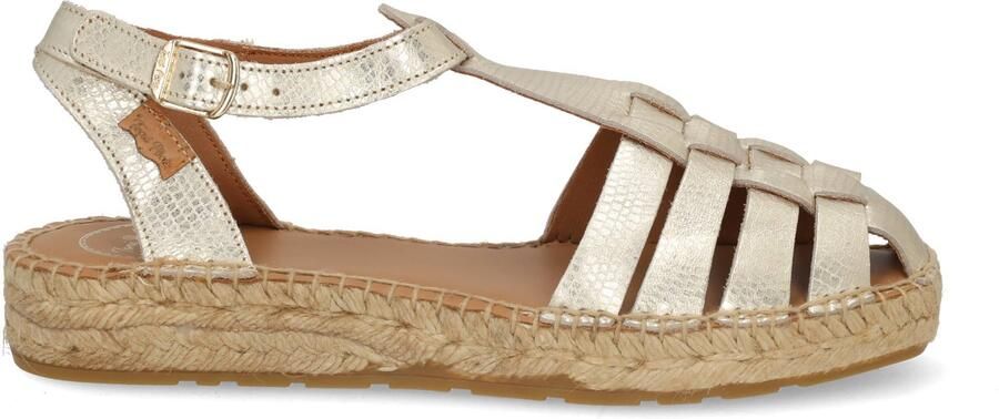 Toni Pons Evian leren espadrilles met dierenprint goud