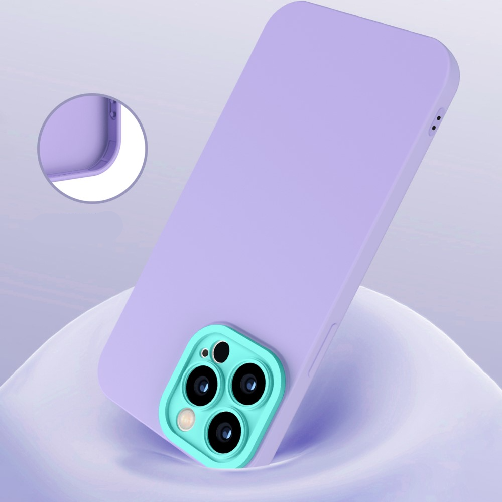 iPhone 13 Pro Gummi Case Soft Touch Hülle   Kameraschutz - Türkis / Lila
