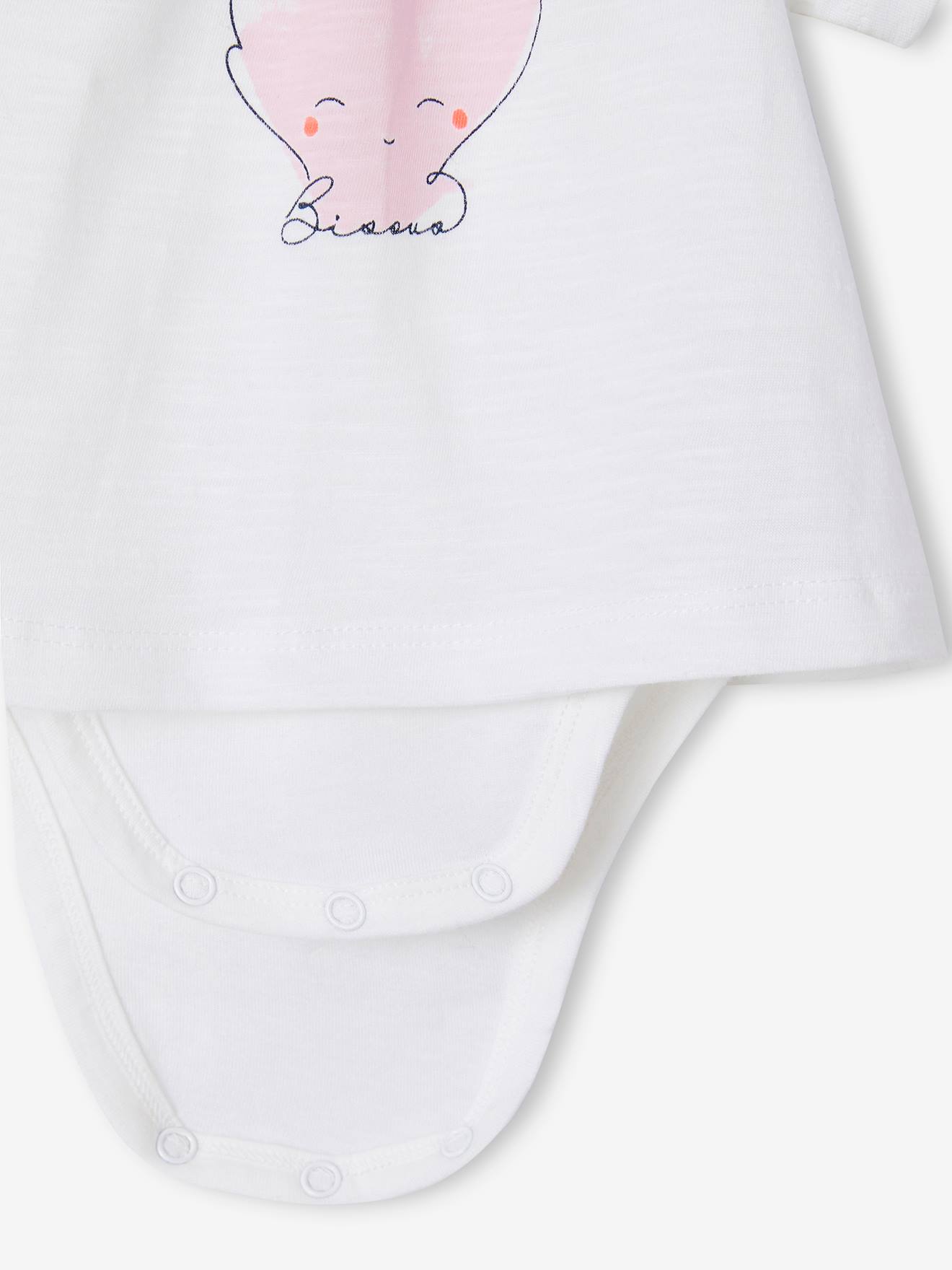 Camiseta/body infantil branco de manga curta
