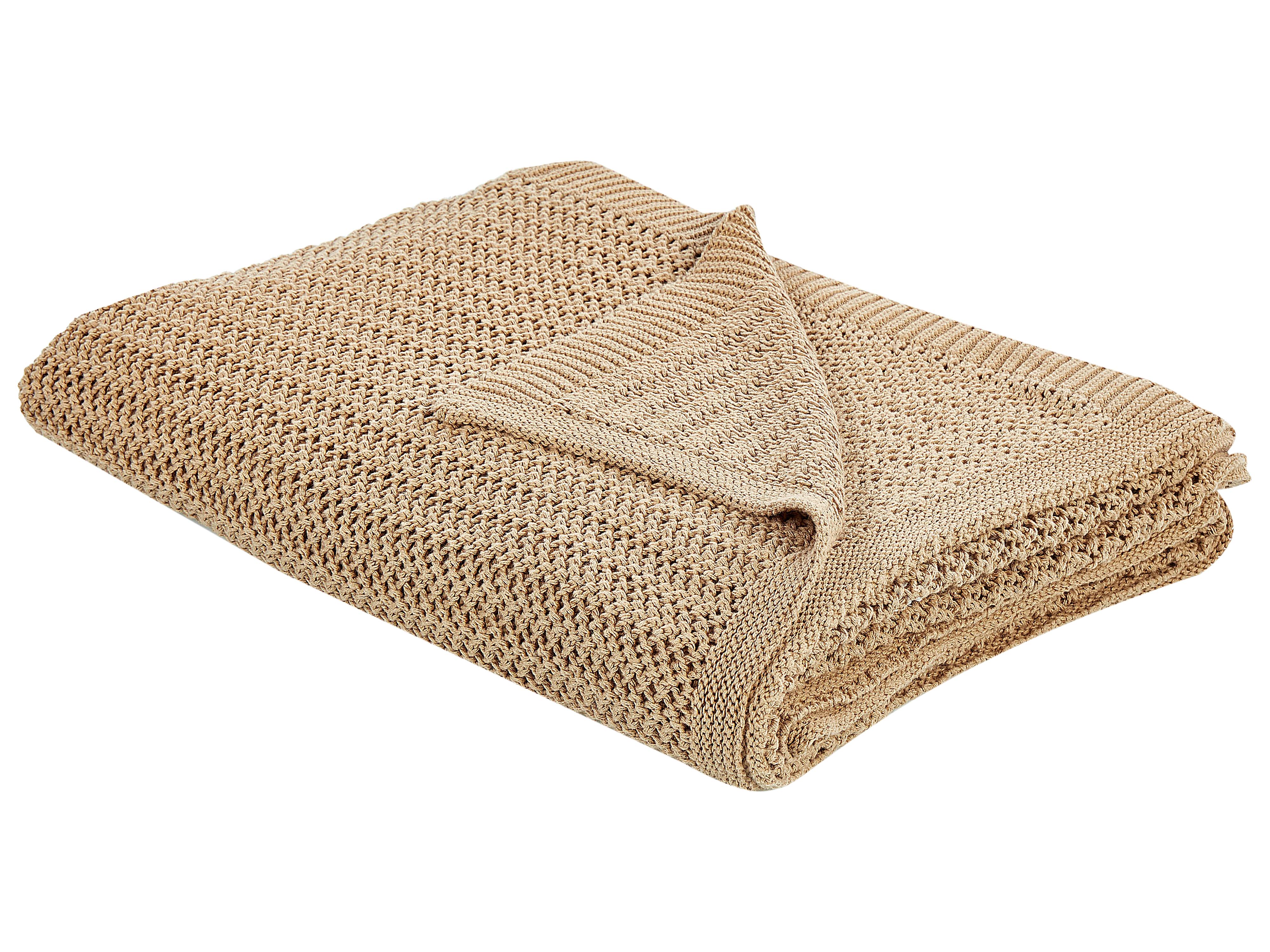 Sprei ILEN Katoen 150 x 200 cm Lichtbruin