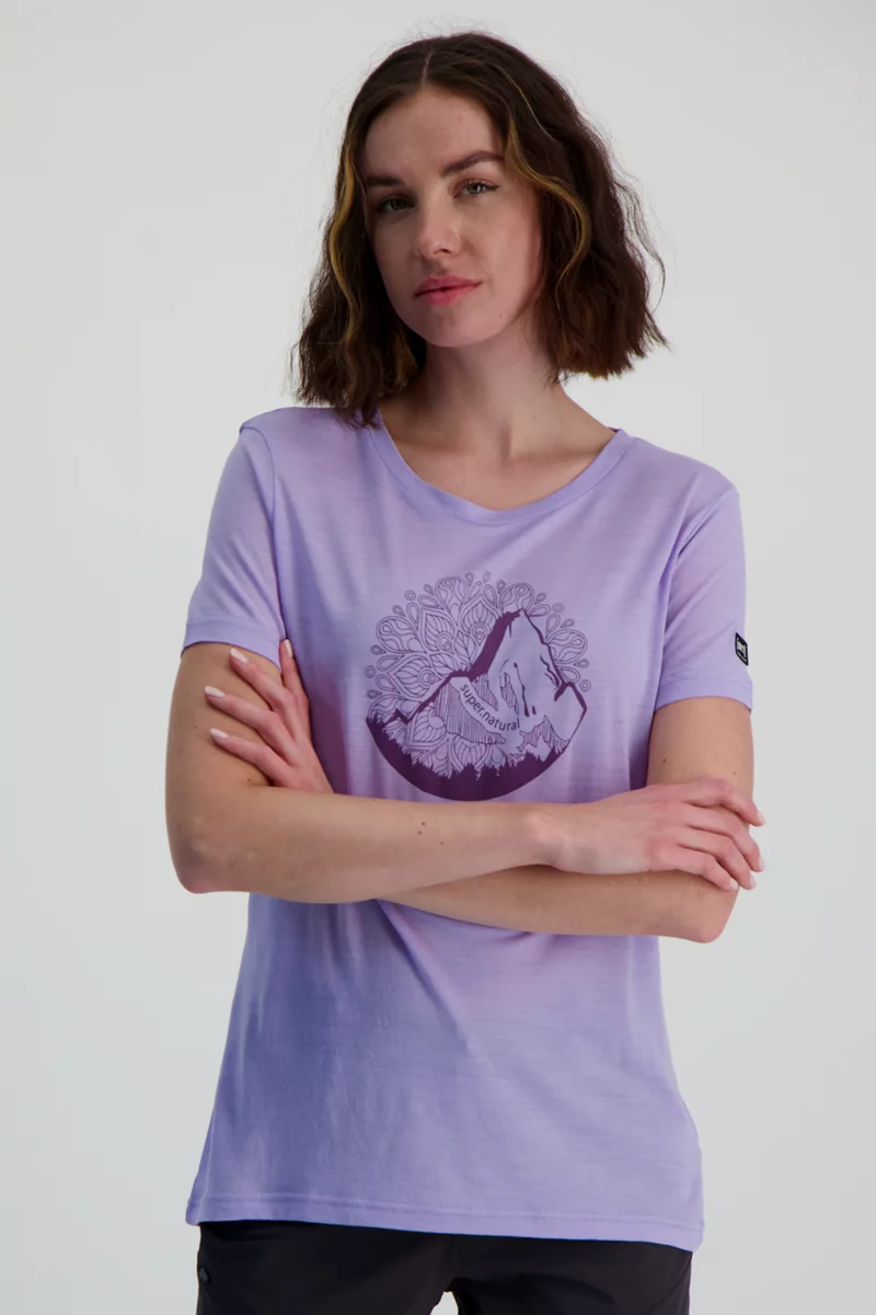 super.natural Mountain Mandala Merino Damen T-Shirt