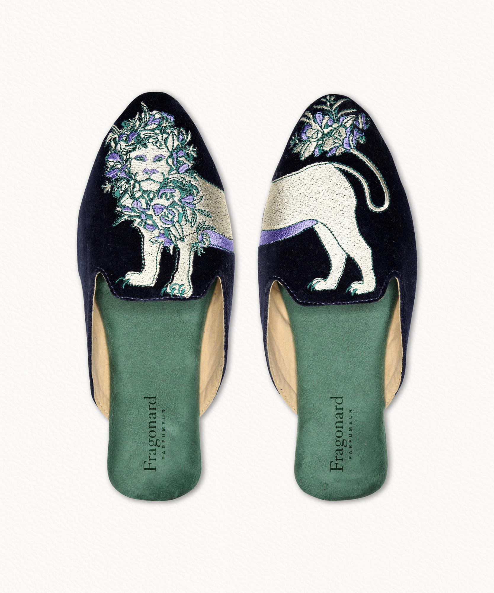 Mules Lion  100% coton velours