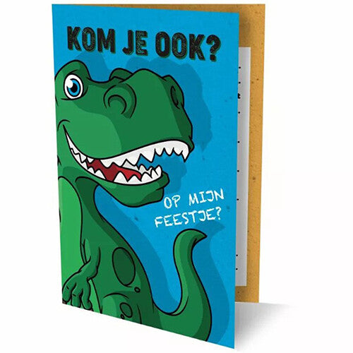 Uitgeverij interstat uitnodigingen dinosaurus - 6st