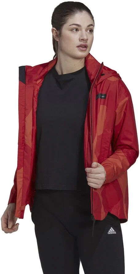 adidas Marimekko Traveer RAIN. RDY jakke Rød