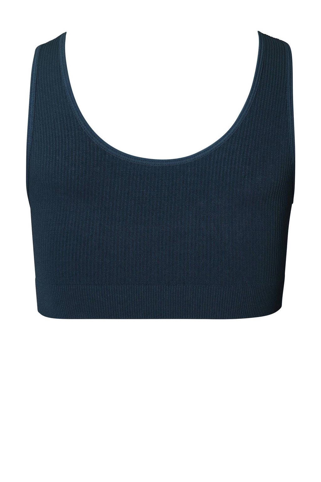 naadloze voedingstop Gayla met ribstructuur donkerblauw