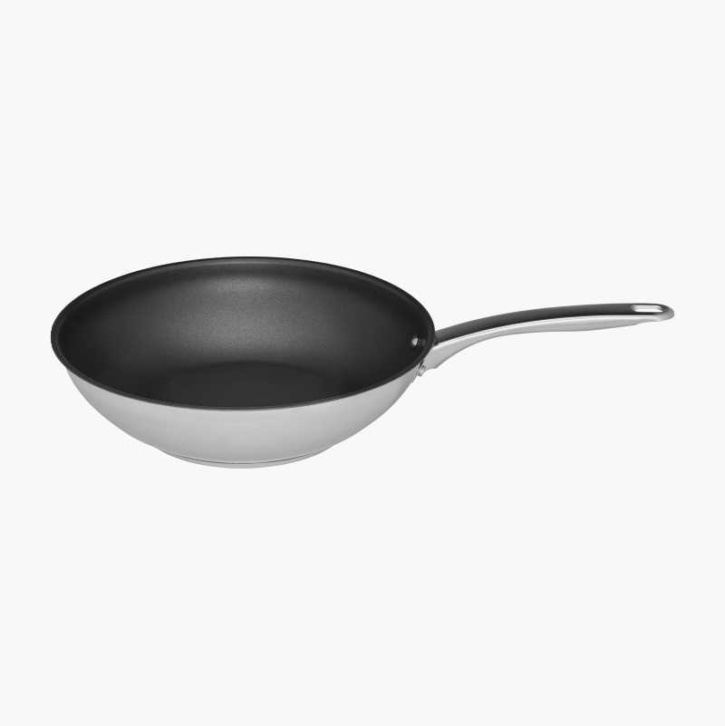 Wokpanne av rustfritt stål, 28 cm