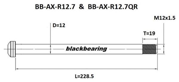 Axe de roue Blackbearing - R12.7QR - (12 mm-222.5-M12x1 5-19