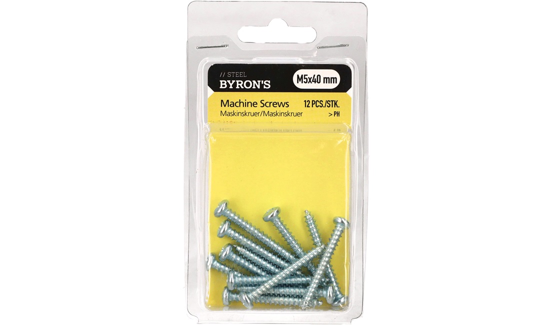Skruer PH M5x40 mm - 12 stk.