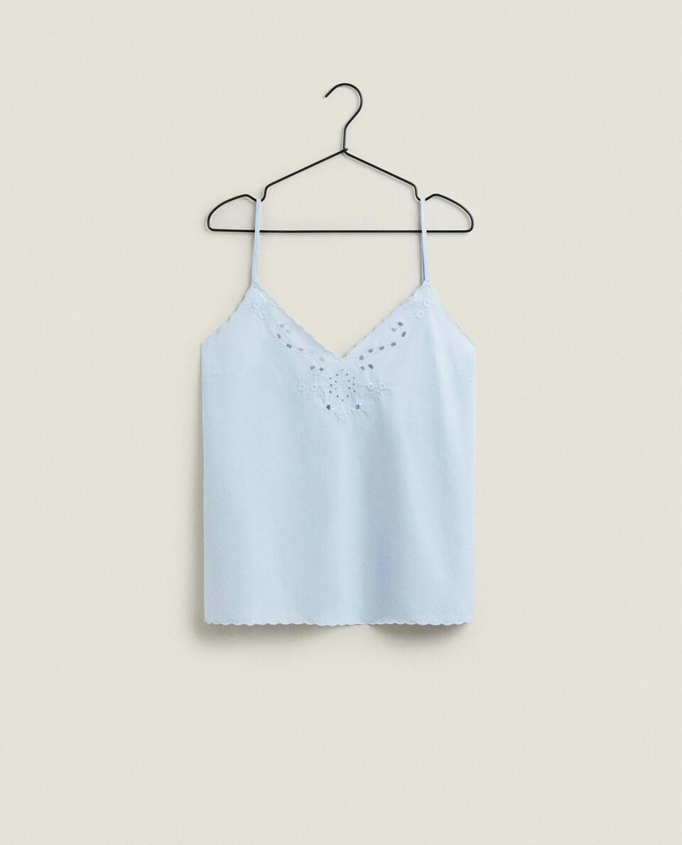 BLUSA AZUL DE ALÇAS