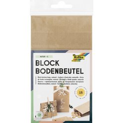 Lot sacs papier kraft folia 12x21cm 15 unites coloris     brun