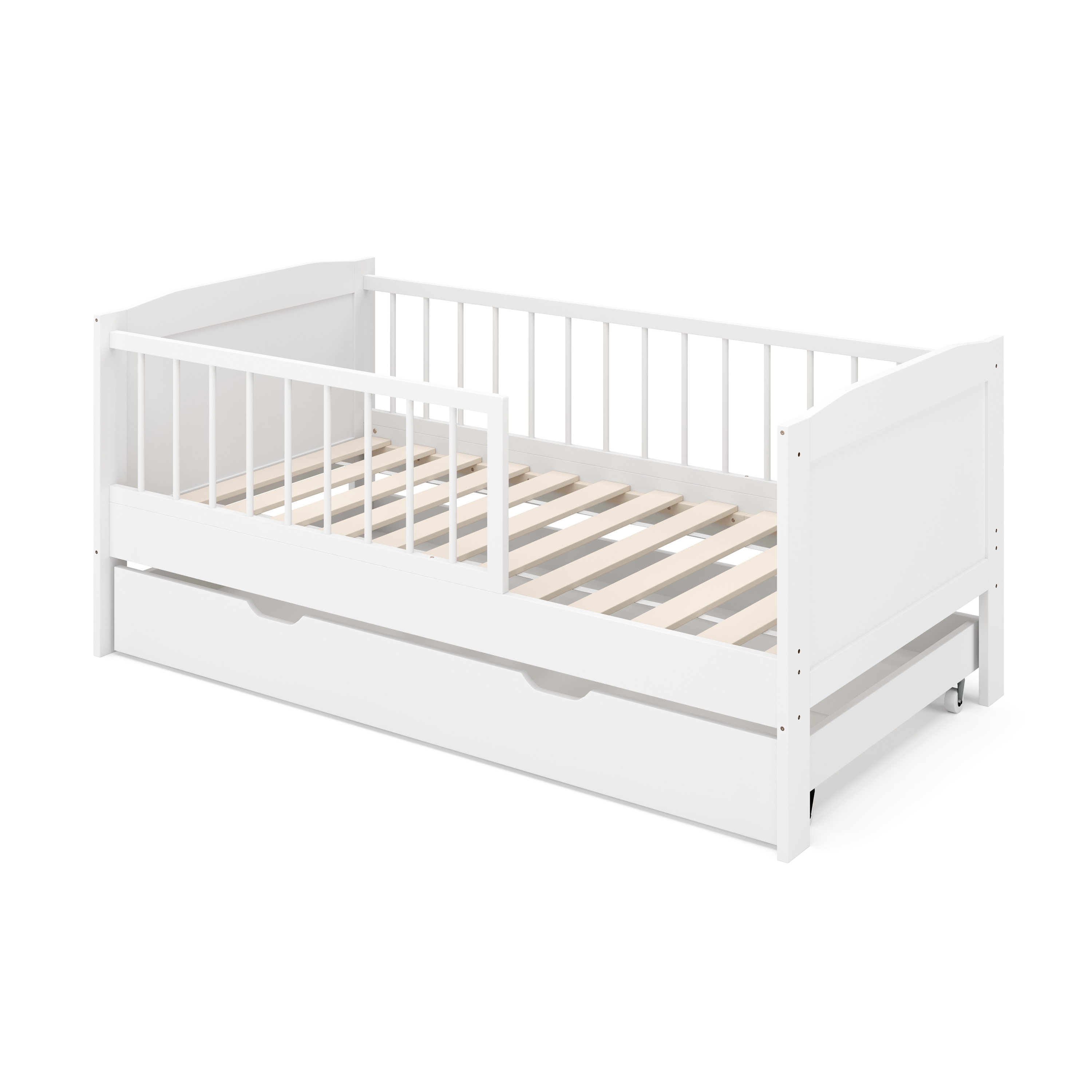 Kinderbett RAYA mit Schublade 70 x 140 cm weiss