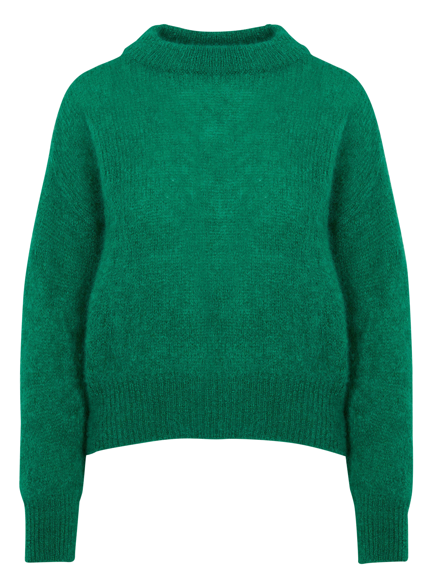 JANE - Pull col rond en laine mélangée | Vert