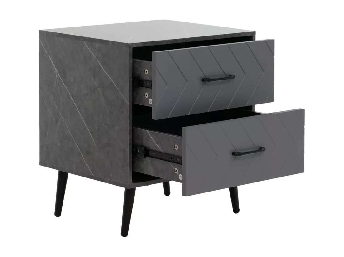 Table de chevet MCW-N89, aspect marbre gris