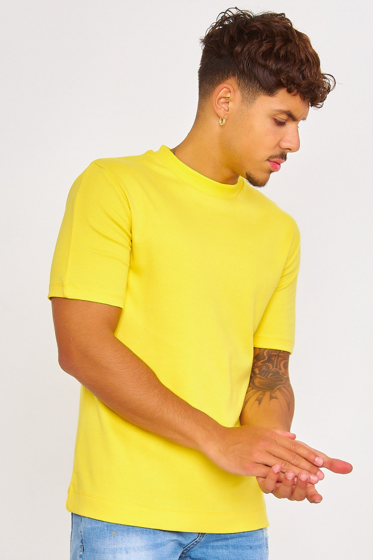 T-shirt jaune manches courtes uni