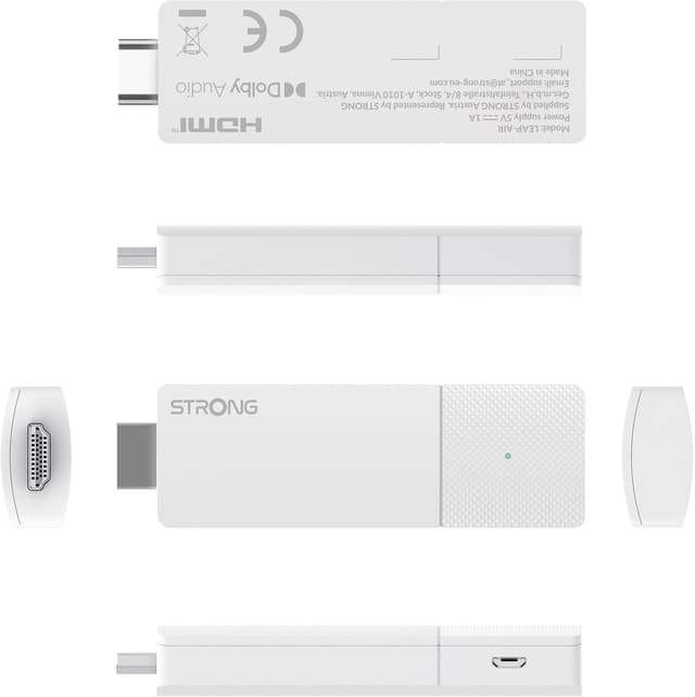 Strong Google TV Stick 4K UHD streaming-enhed (hvid)