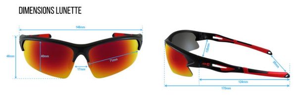 Coffret Lunettes AZR Huez Noir et Rouge/Écran rouge multicouche