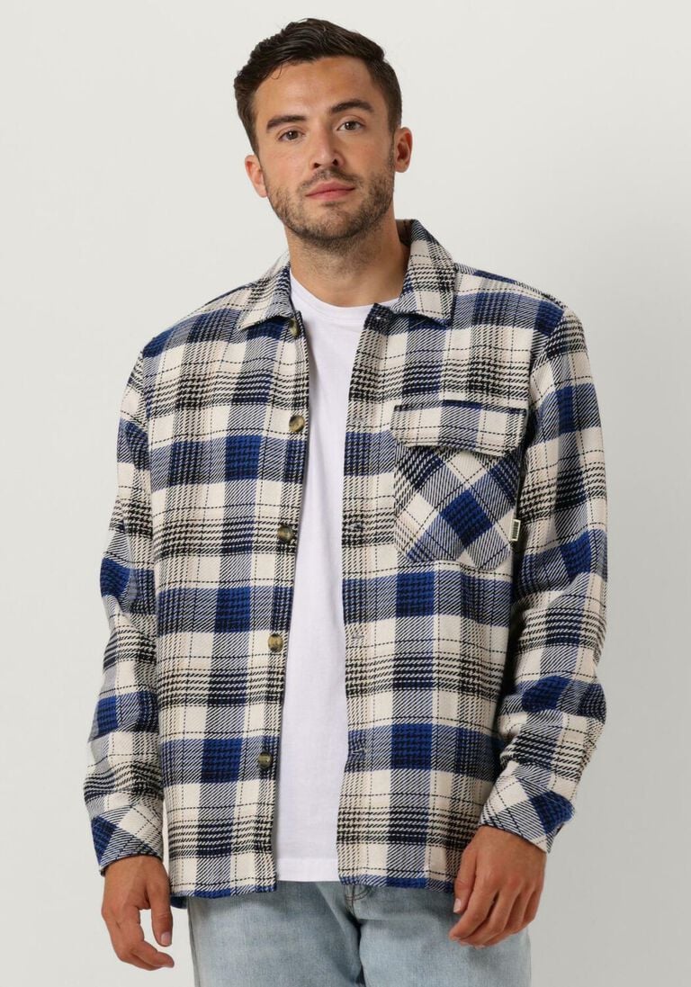 WOODBIRD donkerblauwe woodbird overshirt wbglixto heck shirt