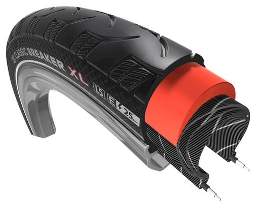 CST Pneu Classic Breaker XL 28 x 1 1/2 Noir avec lignes réfléchissantes