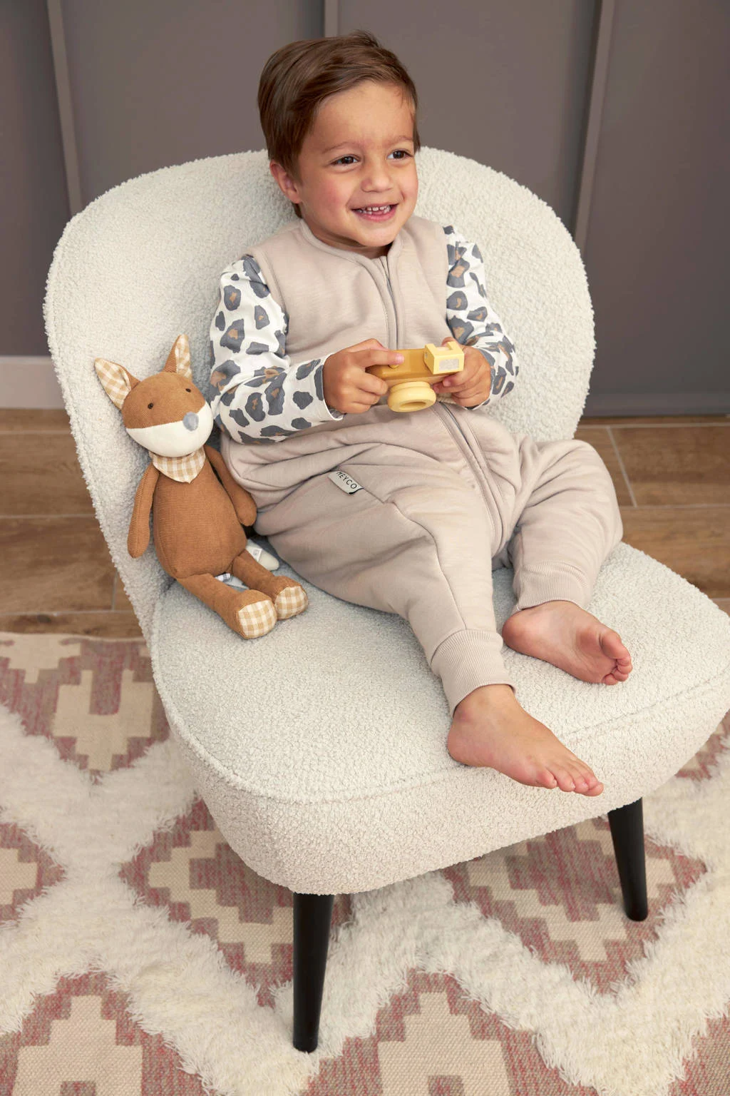 winter slaapoverall jumper Slub greige