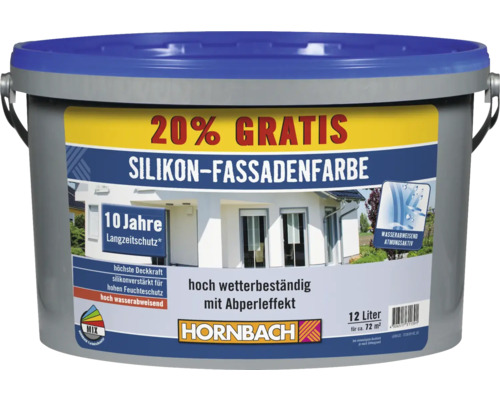 HORNBACH Siliconenverf, Siliconen Gevelverf, Wit, 12 l (20% Gratis!)