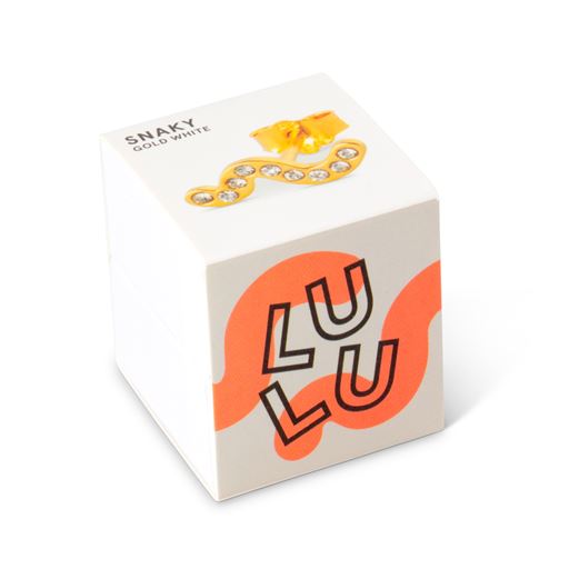 LULU Copenhagen Snaky Ørering, Guld/Hvid