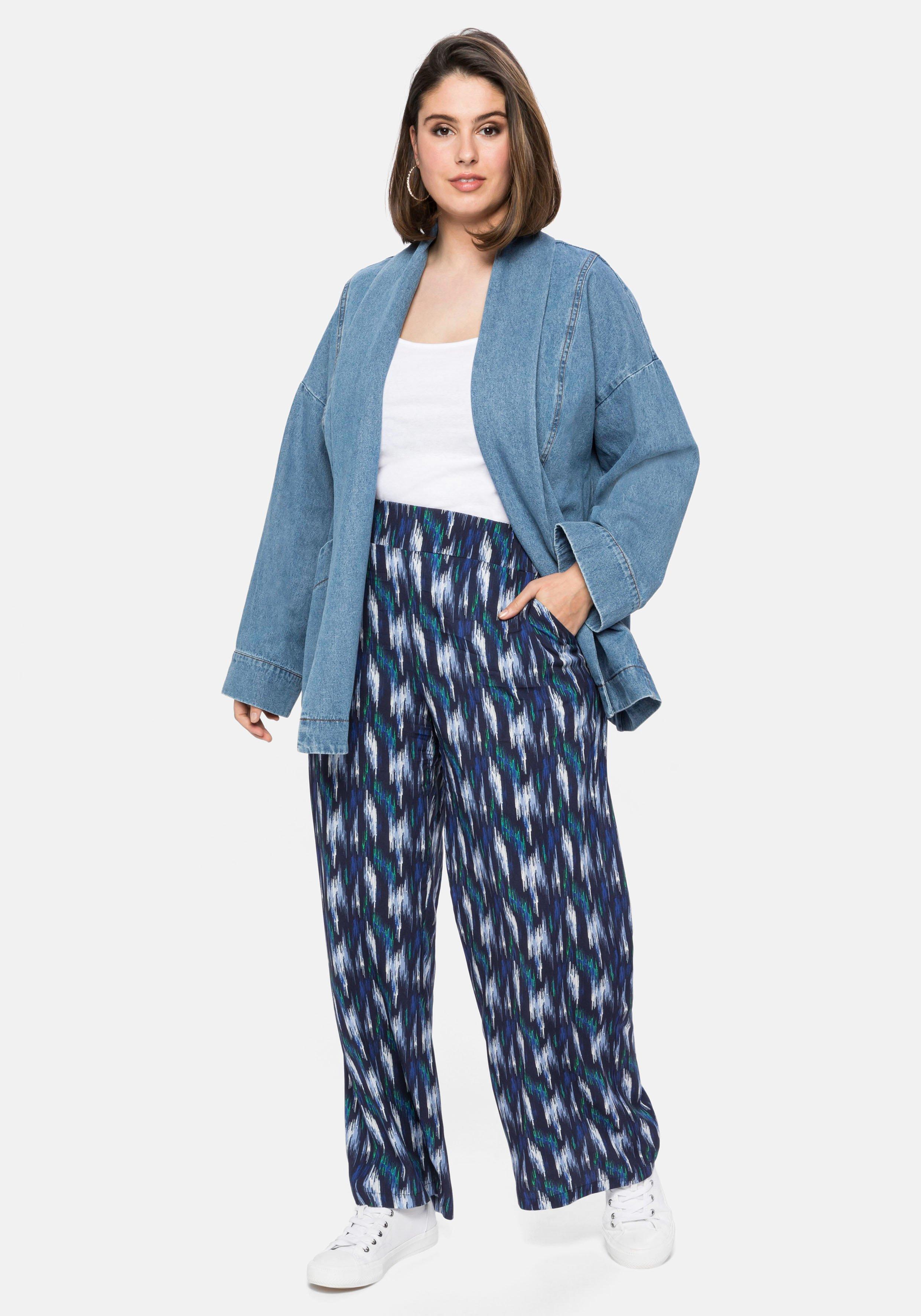 Jeansjacke mit Schalkragen, in Kimono-Form