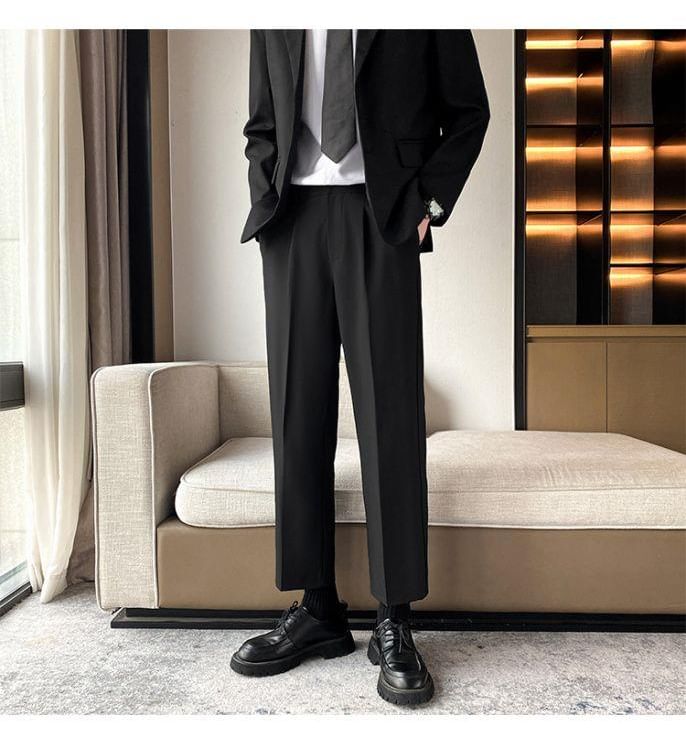 Bay Go Mall - Mid Rise Plain Straight Leg Dress Pants