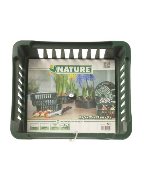 Nature Bollenplantmand - Kweekbenodigdheden - 25x21 cm Groen 3 stuks
