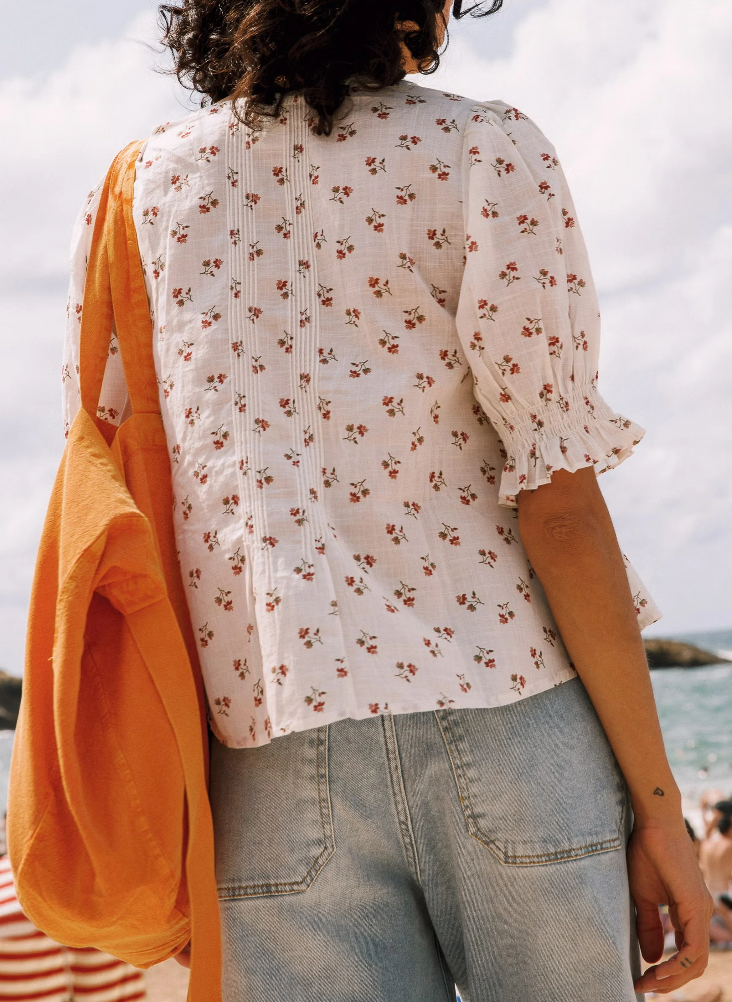 Chemise col V en coton | Blanc