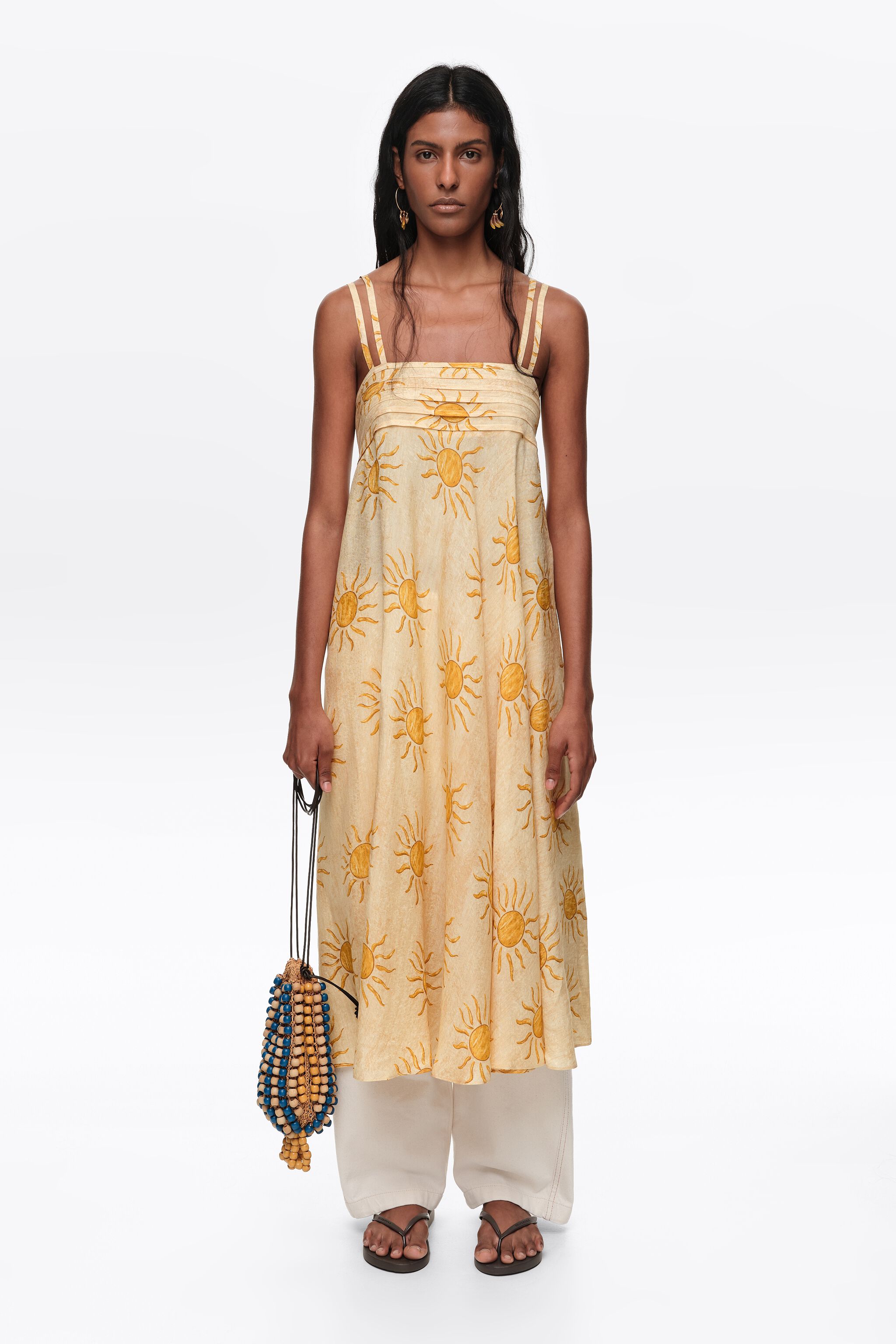 Vestido plissado Bimba by the South em formato A